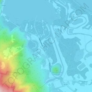 Mappa topografica Tokaanu, altitudine, rilievo