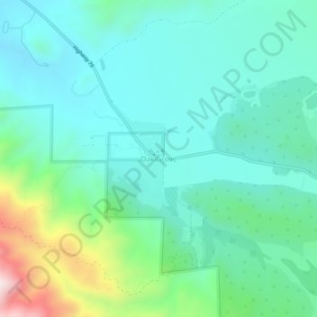 Mappa topografica Oak Grove, altitudine, rilievo