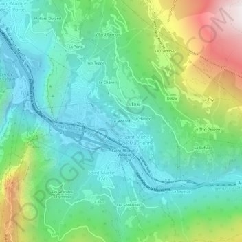 Mappa topografica Le Mollard, altitudine, rilievo