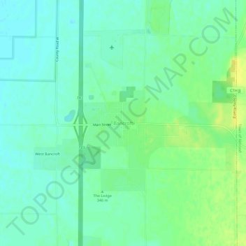 Mappa topografica Bancroft, altitudine, rilievo