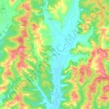 Mappa topografica Zolfo, altitudine, rilievo