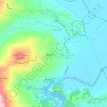Mappa topografica Poggio Benciaro, altitudine, rilievo