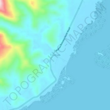 Mappa topografica Tinitian, altitudine, rilievo