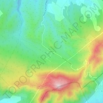 Mappa topografica Kirbon, altitudine, rilievo