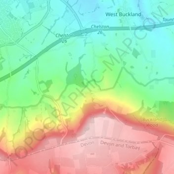 Mappa topografica Blackmoor, altitudine, rilievo