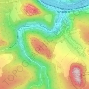 Mappa topografica Diebskeller, altitudine, rilievo