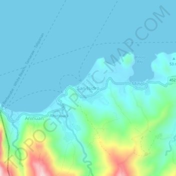 Mappa topografica San Isidro, altitudine, rilievo