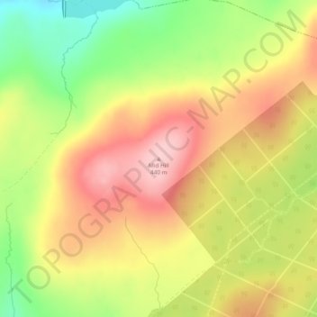 Mappa topografica Mid Hill, altitudine, rilievo