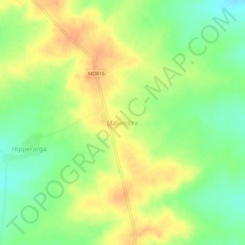 Mappa topografica Malumbra, altitudine, rilievo