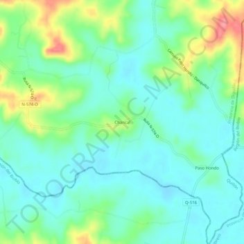 Mappa topografica Chancal, altitudine, rilievo