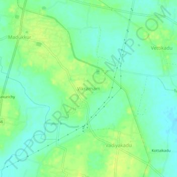 Mappa topografica Vikramam, altitudine, rilievo