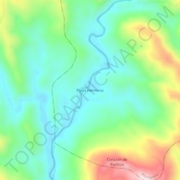 Mappa topografica Playa Hermosa, altitudine, rilievo