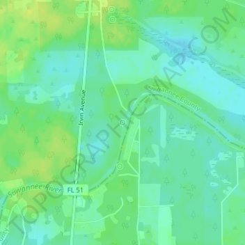 Mappa topografica Telford Spring, altitudine, rilievo