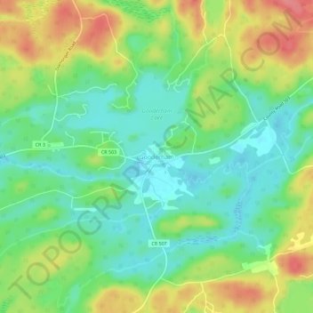 Mappa topografica Gooderham, altitudine, rilievo