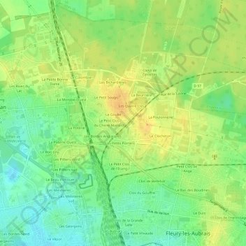 Mappa topografica Les Brueres, altitudine, rilievo