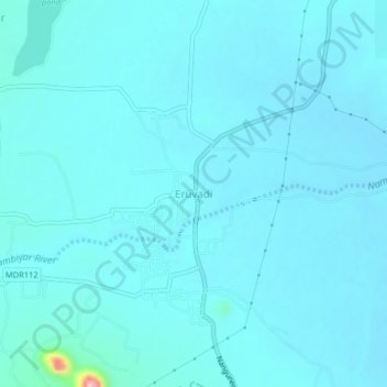 Mappa topografica Eruvadi, altitudine, rilievo