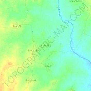 Mappa topografica Jhilminda, altitudine, rilievo