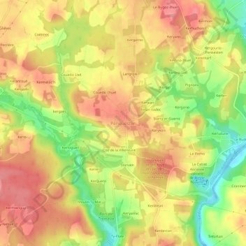 Mappa topografica Penquesten, altitudine, rilievo