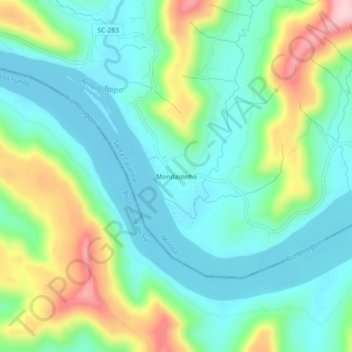 Mappa topografica Mondaizinho, altitudine, rilievo