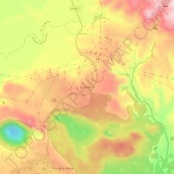 Mappa topografica La Dehesa, altitudine, rilievo