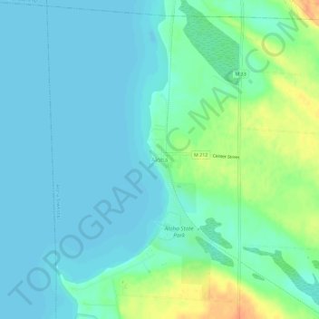 Mappa topografica Aloha, altitudine, rilievo