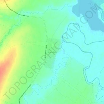 Mappa topografica Pokhlebin, altitudine, rilievo