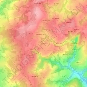 Mappa topografica La Haye, altitudine, rilievo