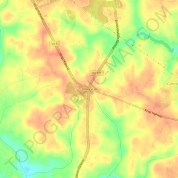 Mappa topografica Office Hall, altitudine, rilievo
