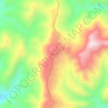 Mappa topografica Sachal, altitudine, rilievo