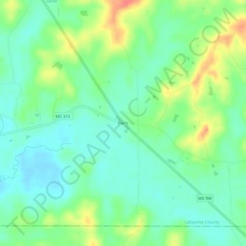 Mappa topografica Paris, altitudine, rilievo