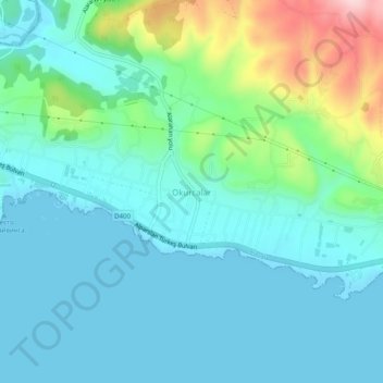 Mappa topografica Okurcalar, altitudine, rilievo