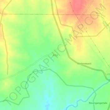 Mappa topografica Alte, altitudine, rilievo