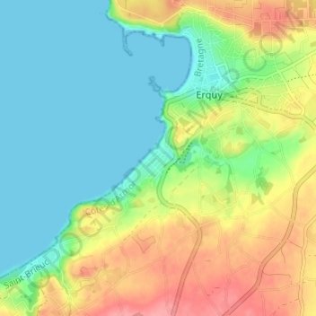 Mappa topografica Caroual-Plage, altitudine, rilievo
