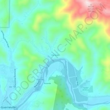 Mappa topografica Rio Nido, altitudine, rilievo
