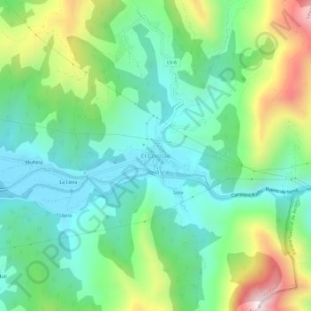 Mappa topografica El Condado, altitudine, rilievo