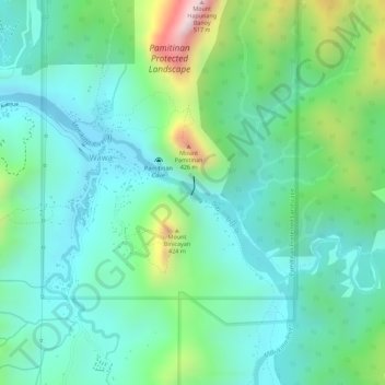 Mappa topografica Wawa Dam, altitudine, rilievo