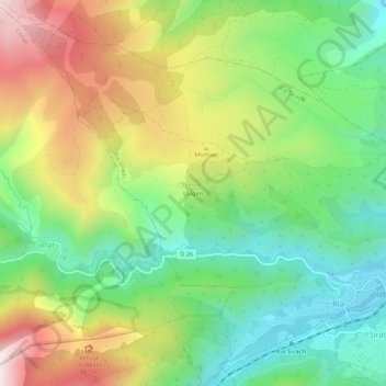 Mappa topografica Llugols, altitudine, rilievo