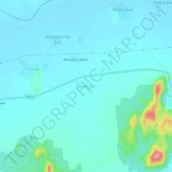 Mappa topografica Dheerpur, altitudine, rilievo