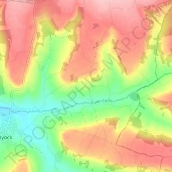 Mappa topografica Rosemary Lane, altitudine, rilievo
