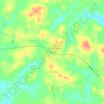 Mappa topografica Harleton, altitudine, rilievo