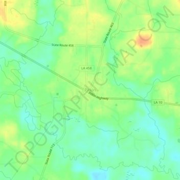 Mappa topografica Pitkin, altitudine, rilievo