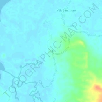 Mappa topografica Buli, altitudine, rilievo