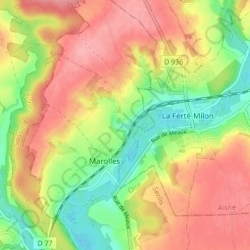 Mappa topografica Nimer, altitudine, rilievo