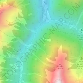 Mappa topografica Sonère, altitudine, rilievo