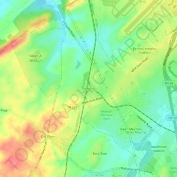 Mappa topografica Armona, altitudine, rilievo