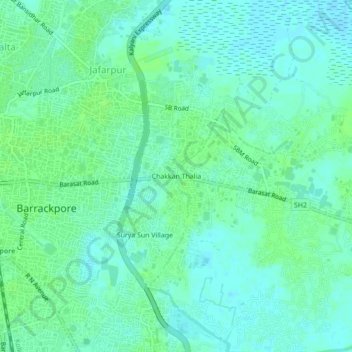 Mappa topografica Chakkan Thalia, altitudine, rilievo