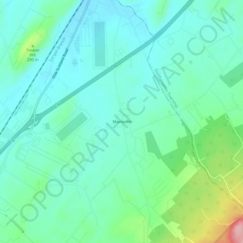 Mappa topografica Mainsville, altitudine, rilievo