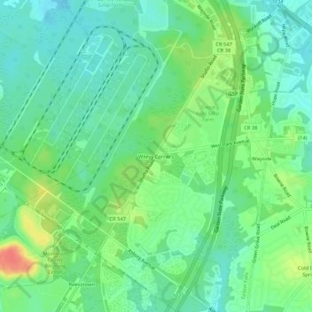 Mappa topografica Wileys Corners, altitudine, rilievo