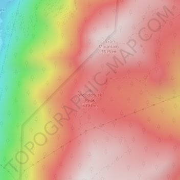 Mappa topografica Woodchuck Peak, altitudine, rilievo