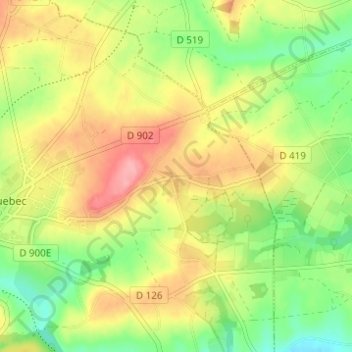 Mappa topografica Le Melleret, altitudine, rilievo